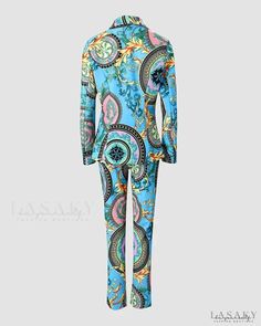 Lasaky - Baroque print long sleeve blazer and trouser set Spring Long Sleeve Printed Pant Set, Formal Printed Long Sleeve Suits, Formal Long Sleeve Printed Suit, Printed Long Sleeve Suits For Formal Occasions, Patterned Long Sleeve Floral Print Set, Long Sleeve Patterned Set With Floral Print, Long Sleeve Floral Print Patterned Set, Patterned Floral Print Long Sleeve Set, Fitted Long Sleeve Printed Pant Set