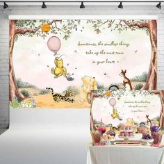 winnie the pooh birthday party backdrop