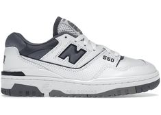 New Balance 550 White Grey Dark Grey - BB550WTG - US New Balance 550 White Grey, New Balance 550 White, Nike React Element 87, Nike X Travis Scott, Grey New Balance, Supreme Box Logo, Sneakers Adidas, New Balance Sneakers, Swag Shoes