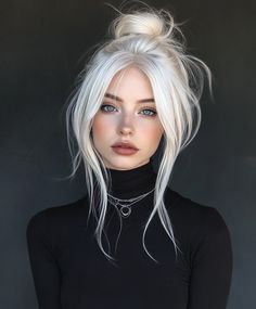 ☀️ Embrace |with Black Hair To Platinum Blonde Asian With Silver Hair, Khaleesi Hair Color, Blonde Female, White Platinum Blonde Hair, White Hair Styles, Silver Hair Aesthetic, Blonde Goth Aesthetic, Blonde Bangs Dark Hair, Igora Hair Color