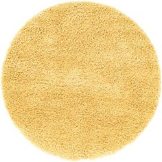 a round yellow rug on a white background