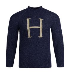 Harry Potter 'H' Replica Sweater | Harry Potter Shop US Weasley Christmas, Harry Potter Jumper, Mrs Weasley, Harry Potter Clothing, Harry Potter Sweater, Harry Potter Movie, Philosopher's Stone, Harry Potter Shop, Navy Jumper