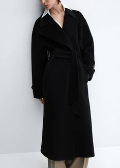 Black Wool Coat Scarf, Belts Over Coats, Hugo Boss Coat Women, Oversized Wool Coat, Hooded Wool Coat, Oversized Trench Coat, Coat With Belt, Check Suit, Leather Boots Heels