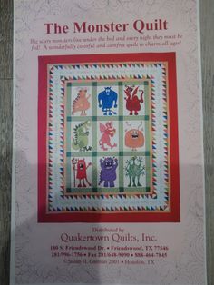 an advertisement for the monster quilt