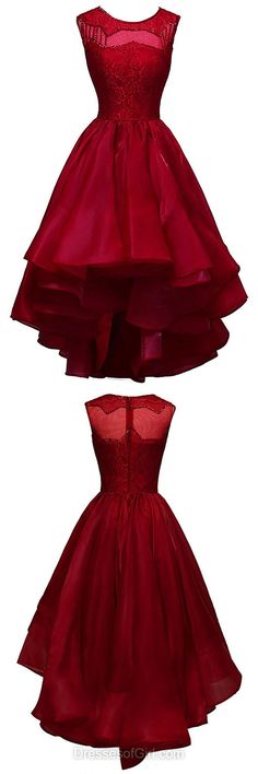 Lace Homecoming Dresses, Asymmetrical Party Gowns, Sequins Cocktail Dresses, Burgundy Prom Dresses, Cheap Formal Dresses Dress Short Party, Prom Dress Short, High Low Prom Dress, Burgundy Prom Dress, Short Party Dress, Short Homecoming Dress, Evening Formal, Elegant Red, Red High