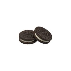 two oreo cookies sitting on top of each other