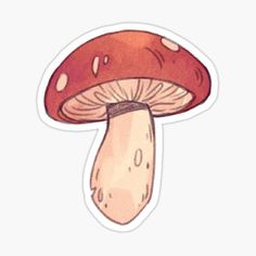 a mushroom sticker on a white background