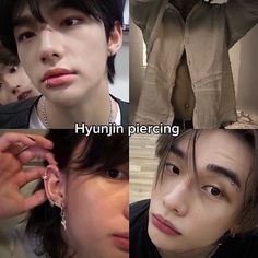 four different images of young men with piercings