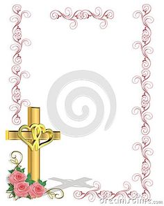 a golden cross with roses on it and an empty space for the word to be written