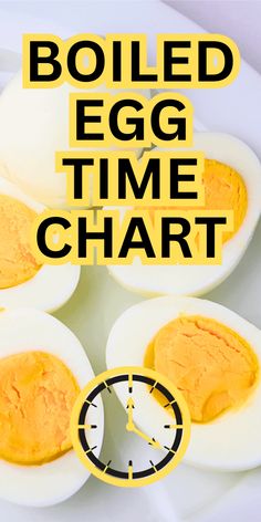 boiled egg time chart on a white plate