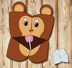 a bear cutout with the text instant printable