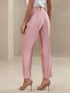 Melina Pleated Pant | Banana Republic Tapered Pant, Pleated Pant, Barbie Costume, Pink Pants, Pleated Pants, Luxury Fabrics, Tapered Legs, Banana Republic, Favorite Outfit