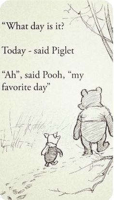 winnie the pooh and piglet are looking at each other