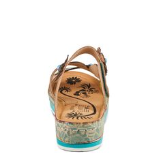 L`ARTISTE Style: PILLOW-SOFT Not only are they stylish, but they're also incredibly comfortable. These sandals feature hand-painted designs and beautiful floral embellishments that give them a unique and personalized look. Upper: Leather Lining: Faux Leather Insole: Textile Outsole: Polyurethane Closure: Hook and Loop Heel Height: 1 1/2" Platform Height: 1" Features: - The floral strap design is a fashion-forward statement that showcases your unique sense of style. - No more compromising on comf Bohemian Green Sandals For Spring, Hand Painted Open Toe Sandals For Spring, Hand Painted Round Toe Sandals For Summer, Casual Hand Painted Sandals For Summer, Spring Hand Painted Open Toe Sandals, Hand Painted Open Toe Sandals For Beach, Multicolor Hand Painted Open Toe Sandals, Hand Painted Sandals For Summer, Hand Painted Multicolor Open Toe Sandals