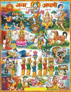 the hindu calendar with deities and their names