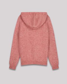 Women's hooded sweater in alpaca and merino wool blend. Raglan sleeves with visible stitching details. Winter Cashmere Hoodie Sweater, Cashmere Hooded Hoodie For Winter, Winter Cashmere Hooded Hoodie, Winter Cashmere Hoodie, Winter Hooded Cashmere Hoodie, Cozy Long Sleeve Wool Hoodie, Cozy Cashmere Hoodie For Winter, Casual Merino Wool Outerwear With Funnel Neck, Cashmere Hooded Sweater With Drawstring