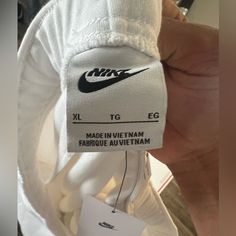 New With Tags Fast Shipping Nike White Sweatpants For Leisure, Nike White Leisure Sweatpants, White Nike Sweatpants For Leisure, Nike White Cotton Joggers, White Cotton Nike Joggers, White Nike Joggers For Gym, White Cotton Workout Joggers, White Cotton Joggers For Workout, Nike White Sweatpants For Gym