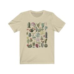 Cactus Shirt Womens T Shirt Cactus Variegated Cactus Tee - Etsy Casual Summer Tops With Plant Details, Relaxed Fit Graphic Tee With Plant Print, Casual Relaxed Fit T-shirt With Plants, Variegated Cactus, Plant Graphic, Cactus Western, Cactus Shirt, Desert Garden, Cactus Plant