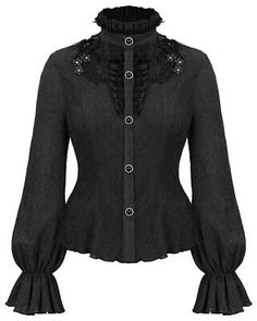 Premium Quality Devil Fashion Womens Gothic Floral Applique Blouse Top Black Lace Steampunk, Women's Top Gothic Long Sleeve Tops For Spring, Gothic Tops For Spring Costume Party, Gothic Spring Top For Costume Party, Gothic Top For Spring Costume Party, Long Sleeve Gothic Blouse For Formal Occasions, Formal Gothic Long Sleeve Blouse, Gothic Formal Tops For Fall, Black Gothic Blouse For Formal Occasions, Punk Tops For Fall Costume Party