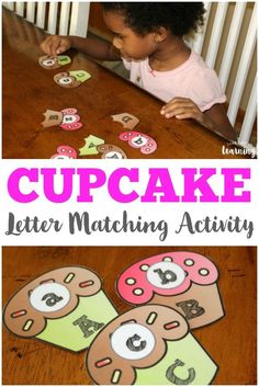 cupcake letter matching activity for toddlers to practice letters and numbers with their hands