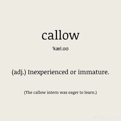 the words callow are written in black and white