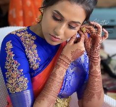 Traditional Saree Blouse Designs, Bridal Saree Blouse, Magam Work, Traditional Blouse Designs, Cutwork Blouse Designs, New Blouse Designs, Silk Saree Blouse Designs