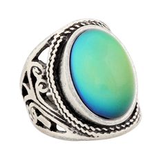 PRICES MAY VARY. BEAUTIFULLY CRAFTED & HIGH QUALITY: Our handmade antique sterling silver plated mood ring is the result of over a decade of experience in the manufacture of color changing jewelry. It has a classic, vintage look and the color changes with your mood. FOUR SIZES AVAILABLE: This mood ring is available in US sizes 7, 8, 9, and 10. The oval-shaped color-changing stone measures 13*18mm. It is a perfect gift for anyone and is suitable for both children and women. SAFE & HIGH-QUALITY PR Sterling Silver Mood Ring, Oven Temperature, Antique Pattern, Mood Stone, Mood Jewelry, Mood Ring, Unique Antiques, Oval Stone, Beaded Rings