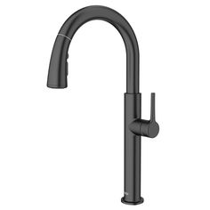 a black faucet on a white background