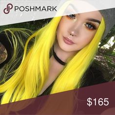 💫24” LEMON YELLOW STRAIGHT LACE FRONT WIG💫 *NWT* 💫24” LEMON YELLOW STRAIGHT LACE FRONT WIG💫 *NWT* 🆕🆕🆕 ARRIVES NEW ✖️150-180% density  ✖️Color : ( color as shown )  ✖️ lace front ✖️Synthetic wig ✖️You can cut , curl , and style this wig ✖️heat resistant up to 315F ✖️22.5 in circumference ✖️Hand tied - 💕CHECK MY 5 STAR REVIEWS💕 ✖️ You could cut the front lace to blend as your own hairline SW ⭕️I DO NOT TRADE ON ANY OF MY WIGS⭕️ 🛑DON’T FORGET TO BUNDLE WITH THE GOT2B ULTRA GEL  OR GHOST B Lemon Wig, Yellow Wig, Full Lace Wig Human Hair, 100 Remy Human Hair, 360 Lace Wig, Straight Lace Front Wigs, Costume Wigs, Front Lace Wigs Human Hair, Lemon Yellow