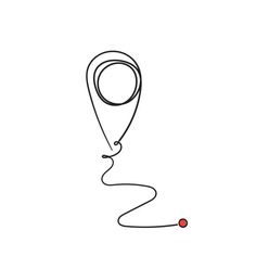 a black and white line drawing of a balloon with a string attached to the end