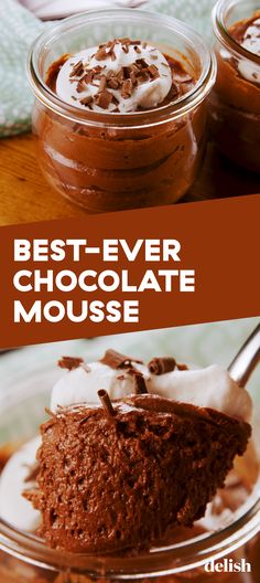 the best - ever chocolate mousse is made with only three ingredients