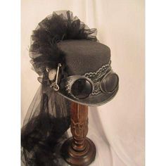 Steampunk Gun Metal Riding Hat 14024N – Roses And Teacups Hat With Goggles, Steampunk Shop, Moda Steampunk, Mode Steampunk, Steampunk Couture, Steampunk Top Hat, Steampunk Halloween, Steampunk Crafts, Steampunk Hat