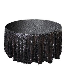 a round table with sequins on it