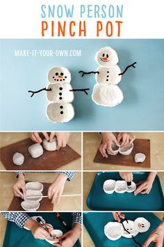 how to make a snowman punch pot with paper plates and spoons for the top