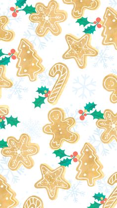 christmas cookies and candy canes on a white background