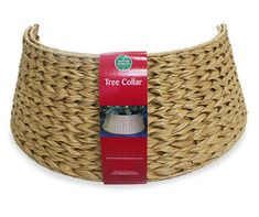 the tree collar is made out of wicker