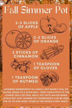 an orange fall poster with information about the different types of apples and how to use them