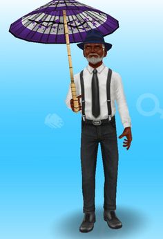 a man holding an umbrella over his head