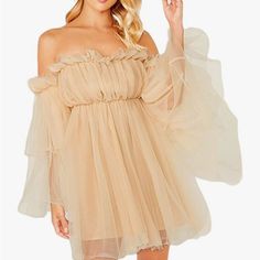 New Without Tags! Bought For Maternity Shoot And Never Wore. Off Shoulder Tulle Dress, Shower Dresses, Long Sleeve Wedding, Medium Dress, Large Dress, Fairy Dress, Small Dress, Hem Dress, Babydoll Dress