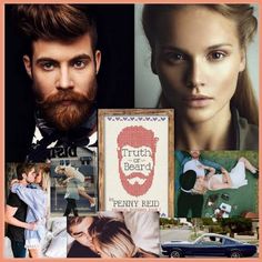 a collage of photos with the words truth and beard on it, including two people