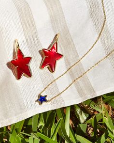 Star Drop Earrings, Short Pendant Necklace, Star Silhouette, Jewelry Girl, Sold Out Sign, Giddy Up Glamour, Gold Star, Brass Material, Star Pendant