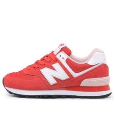 (WMNS) New Balance 574 Coral Red WL574VDR (SNKR/Women's) Red Tennis Shoes, New Balance 574, Coral Red, Balance Shoes, New Balance Shoes, Tennis Shoes, New Balance, Fashion Shoes, Tennis