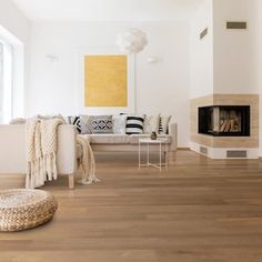 a living room filled with furniture and a fire place