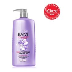 Inspired by Skincare, Elvive Hyaluron Plump regimen for dry hair, locks in moisture for up to 72H, achieving shinier, bouncier, free-flowing hair L'Oreal Paris Elvive Hyaluron Plump Hydrating Shampoo For Dry Hair, 28.0 fl oz; Moisture Shampoo gently cleanses, instantly hydrates, and replumps dry hair for up to 72 hours without weigh down; For bouncy, shiny, free-flowing hair Inspired by Skincare - Expert formulated Hyaluronic Care Complex provides 72H hydration and replenished moisture, From the Shampoo For Dry Hair, Hair Inspired, Skincare Serum, Flowing Hair, Fresh Fragrance, Hydrating Shampoo, Hair Locks, Moisturizing Shampoo, Skin Care Serum