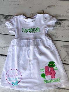 "ST. PATRICK'S DAY CUTOFF MARCH 1ST AFTER THAT DATE A RUSH CHARGE AND SHIPPING UPGRADE WILL APPLY This listing is for one shirt or infant bodysuit, with the My 2nd Birthday (St. Patrick's Day) appliqué shown above. Available with matching tutu and legwarmers. Headband or bow can be made to match as well! We have this for a boy available here: https://www.etsy.com/listing/223483187/shamrock-birthday-my-1st-birthday-day?ref=shop_home_active_3&ga_search_query=shamrock%2Bbirthday Please include Green Short Sleeve Top For First Birthday, Fitted Short Sleeve Tops For Birthday, Green Spring Birthday Top, Fitted Cotton Shirt For Birthday, Green Short Sleeve Shirt For Birthday, Circus 1st Birthdays, Circus Shirts, St Patricks Shirt, Personalized Birthday Shirts