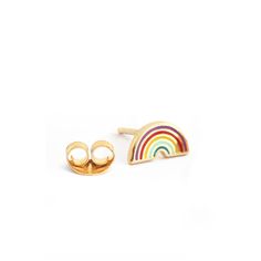 Somewhere over the rainbow is your next big adventure. Embrace the vibrant, the whimsical, and the bold with our solid gold rainbow stud earring featuring rays of purple, red, yellow, mint, and blue over an awe-inspiring arch. Mixes well with our enamel studs or pair with its mate for that double rainbow effect. Approx Map Coordinates, Somewhere Over The Rainbow, Double Rainbow, Pin Map, Rainbow Earrings, Big Adventure, Over The Rainbow, Gold Enamel, White Enamel