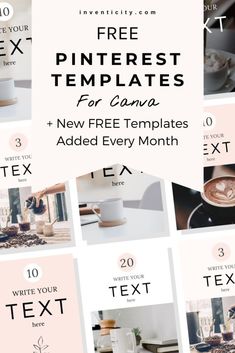 the top ten free pinterest templates for bloggers to use on their website