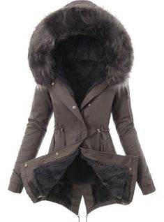 Parka Coat Women, Casual Outwear, Long Overcoat, Parka Style, Hooded Parka, Womens Parka, Cotton Coat, Parka Coat, Zipper Jacket