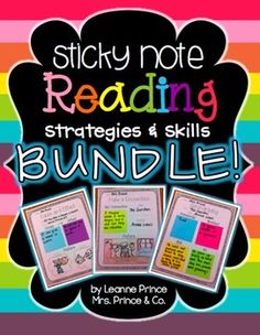 sticky note reading bundle for students to use with their own writing and spelling practice sheets