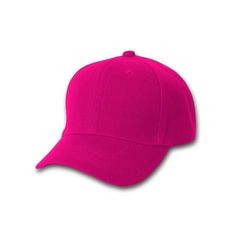 a bright pink baseball cap on a white background